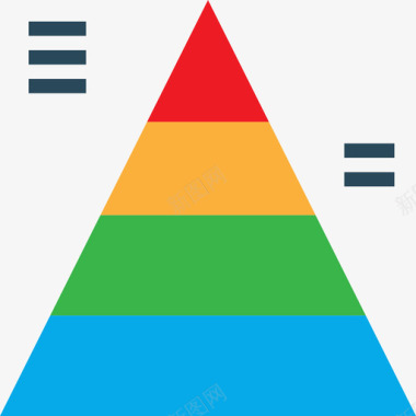 金字塔商业图表平面图图标图标
