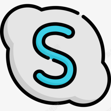 Skype社交媒体25线性颜色图标图标