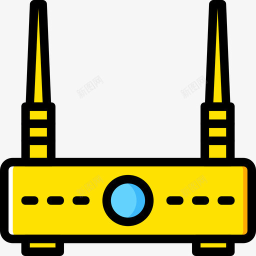 路由器连接器电缆4黄色图标svg_新图网 https://ixintu.com 路由器 连接器电缆4 黄色