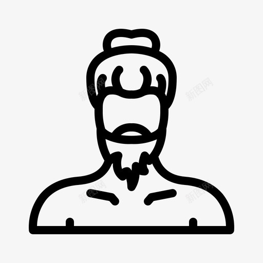 男士胡须和发型理发师模特图标svg_新图网 https://ixintu.com 模特 理发师 男士发型 男士胡须和发型
