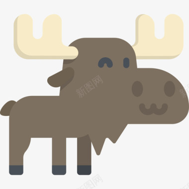 驼鹿川维动物2扁平图标图标