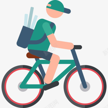 自行车城市象形图2彩色图标图标