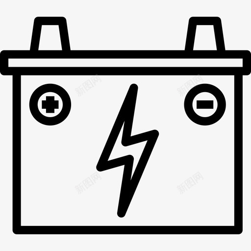 电池汽车修理3线性图标svg_新图网 https://ixintu.com 汽车修理3 电池 线性