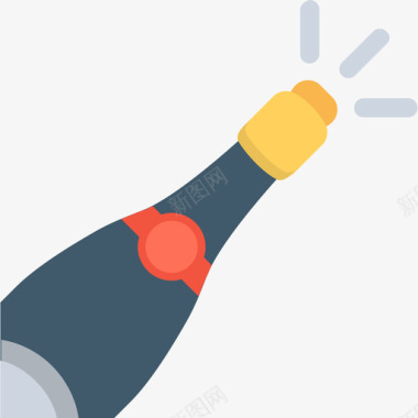 香槟派对和庆祝平淡图标图标
