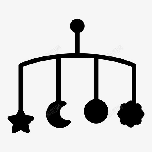 悬挂玩具婴儿拨浪鼓图标svg_新图网 https://ixintu.com 婴儿 悬挂玩具 拨浪鼓 睡觉玩具