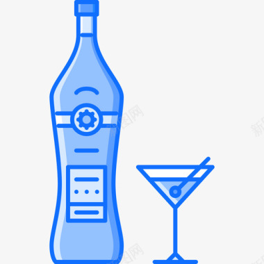 马提尼18号酒吧蓝色图标图标