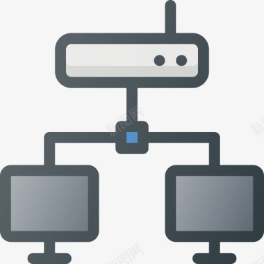 路由器网络共享线颜色图标图标