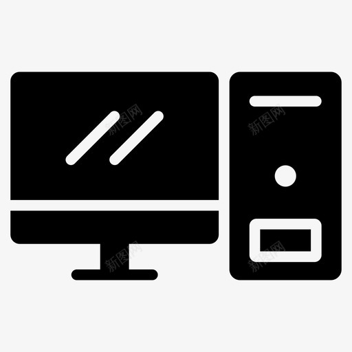 台式计算机电子显示器图标svg_新图网 https://ixintu.com 台式计算机 技术 显示器 电子 计算机字形样式
