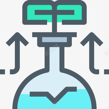 烧瓶科学41线性颜色图标图标