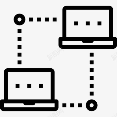 网络网络和数据库2线性图标图标