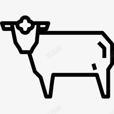 羔羊动物和食物2直系图标图标