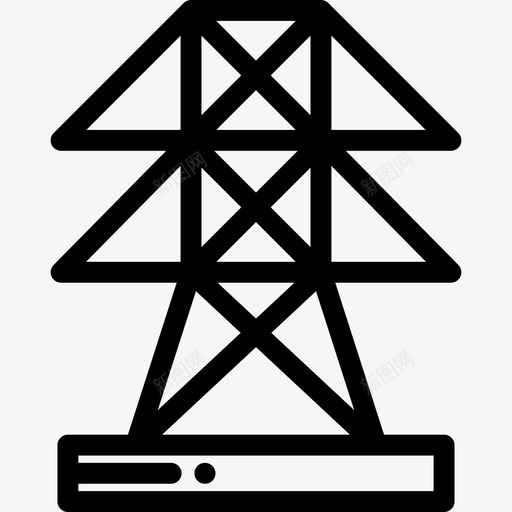电力塔城市元素8线性图标svg_新图网 https://ixintu.com 城市元素8 电力塔 线性
