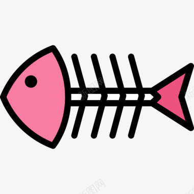 鱼骨食物87线颜色图标图标