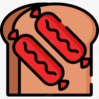 面包食物84线性颜色图标图标