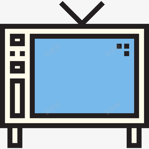 电视家用设备2线性彩色图标svg_新图网 https://ixintu.com 家用设备2 电视 线性彩色