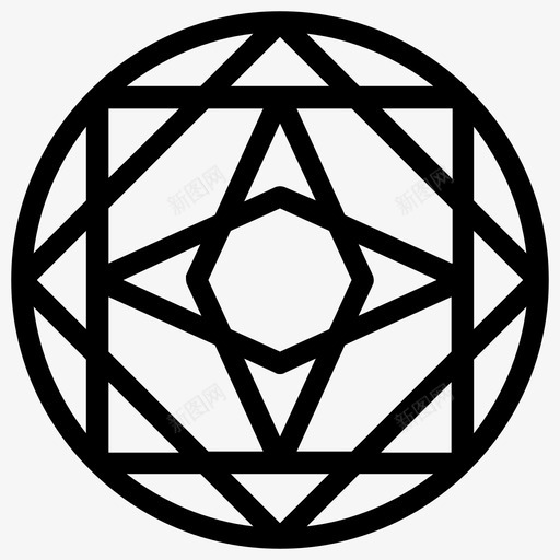 钻石水晶宝石图标svg_新图网 https://ixintu.com 宝石 水晶 石头 钻石 钻石线图标