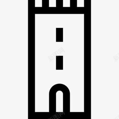 塔楼中世纪13直线形图标图标
