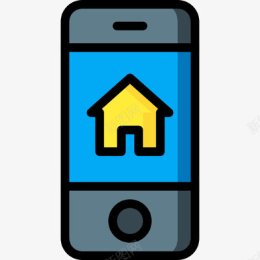 移动电话家庭自动化2线性颜色图标图标