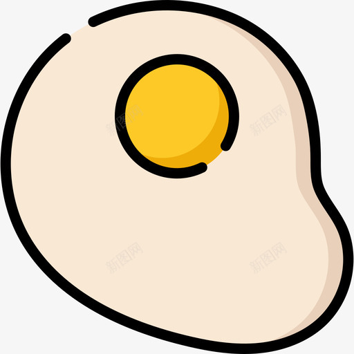 鸡蛋食物84线形颜色图标svg_新图网 https://ixintu.com 线形颜色 食物84 鸡蛋
