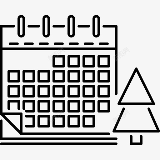 日历圣诞节79线性图标svg_新图网 https://ixintu.com 圣诞节79 日历 线性