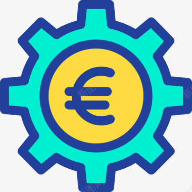 欧元银行和金融15线性颜色图标图标