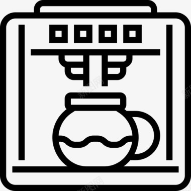 咖啡机咖啡设备线性图标图标