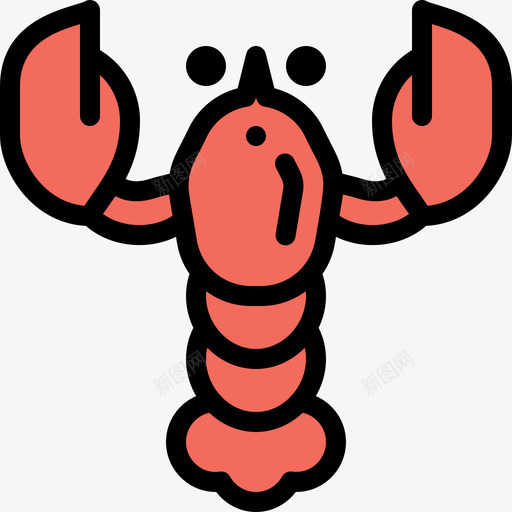 龙虾海洋生物22线形颜色图标svg_新图网 https://ixintu.com 海洋生物22 线形颜色 龙虾