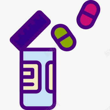 药物药物3线性颜色图标图标