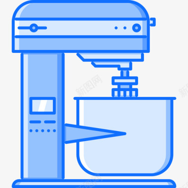 搅拌机厨房39蓝色图标图标