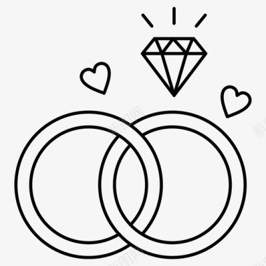 订婚戒指爱情情人节图标图标