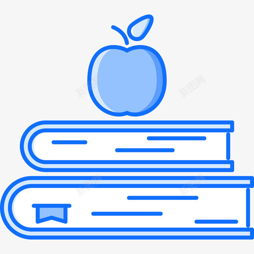 苹果学校32蓝色图标svg_新图网 https://ixintu.com 学校32 苹果 蓝色