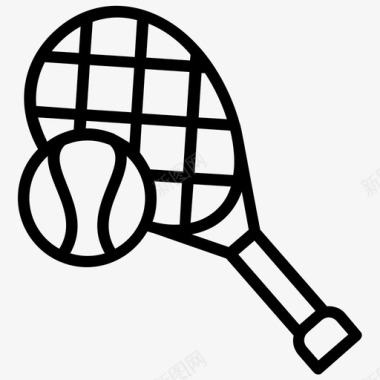 网球壁球网球拍图标图标