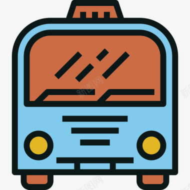巴士旅游交通4线颜色图标图标