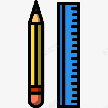 铅笔手工8线颜色图标图标