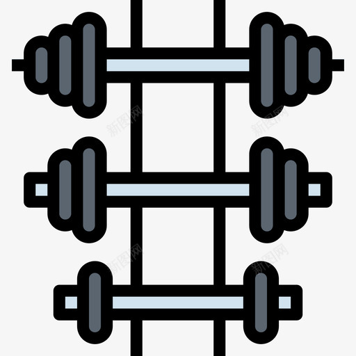 哑铃健康25线性颜色图标svg_新图网 https://ixintu.com 健康25 哑铃 线性颜色