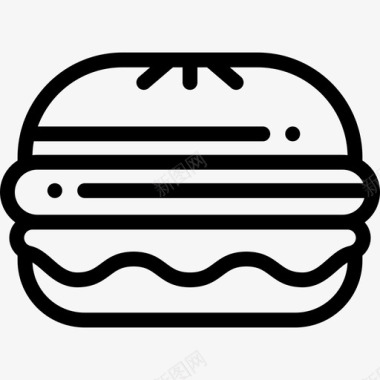 汉堡快餐33直系图标图标