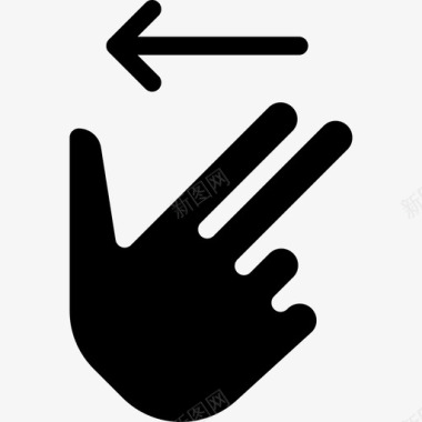 向左滑动触摸手势5填充图标图标
