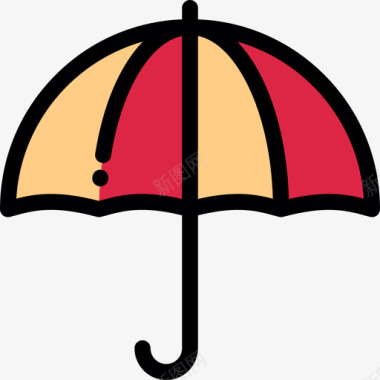 伞网络安全2线颜色图标图标