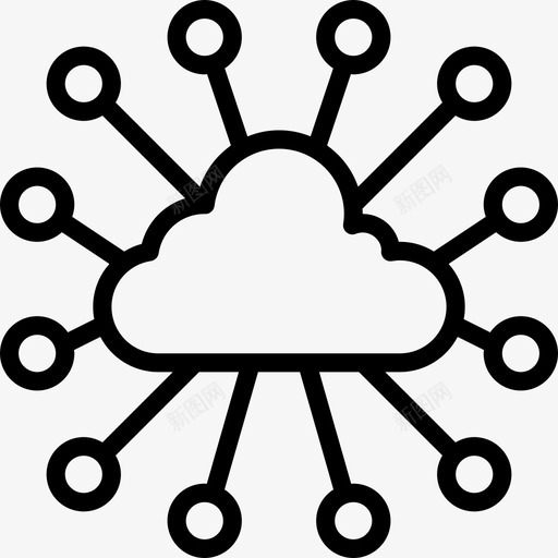 云计算加密货币区块链线性图标svg_新图网 https://ixintu.com 云计算 加密货币区块链 线性