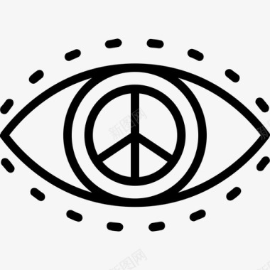 眼睛和平与人权3直系图标图标