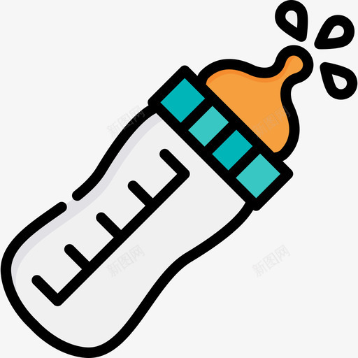 奶瓶购物中心7线性颜色图标svg_新图网 https://ixintu.com 奶瓶 线性颜色 购物中心7