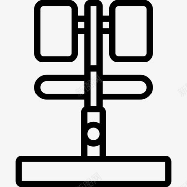 长椅健身器材16线性图标图标
