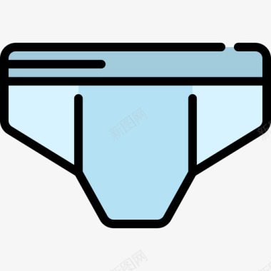 内裤日常用品动作2线性颜色图标图标
