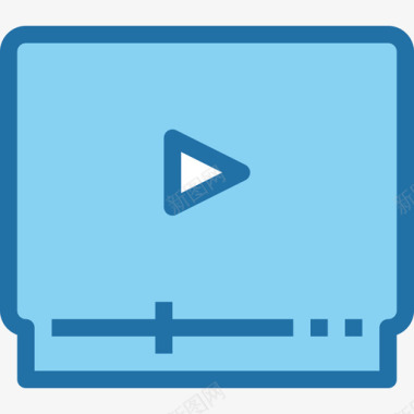 视频播放器多媒体和娱乐3蓝色图标图标