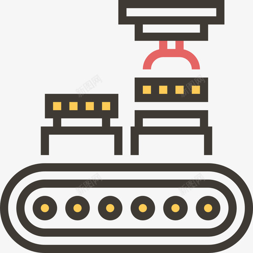 输送机工厂元素黄色阴影图标svg_新图网 https://ixintu.com 工厂元素 输送机 黄色阴影