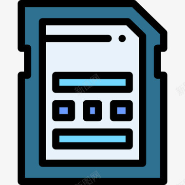 存储卡计算机组件4线性颜色图标图标