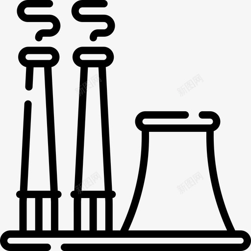 工厂城市元素22线性图标svg_新图网 https://ixintu.com 城市元素22 工厂 线性