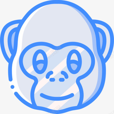 猴子动物40蓝色图标图标