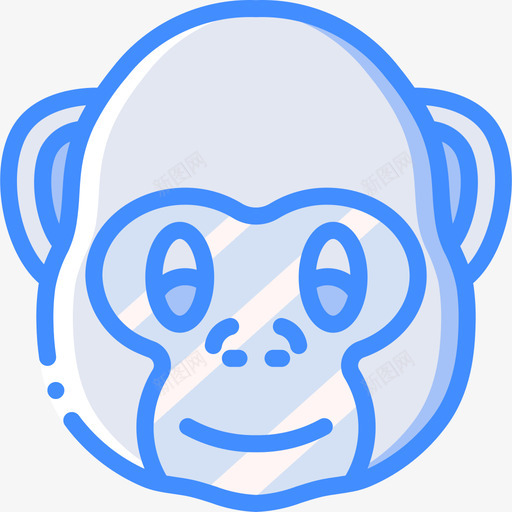 猴子动物40蓝色图标svg_新图网 https://ixintu.com 动物40 猴子 蓝色