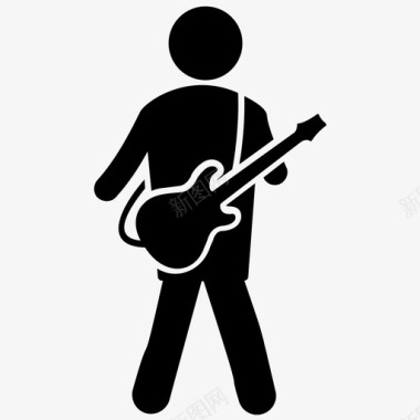 吉他手音乐艺术家音乐家图标图标